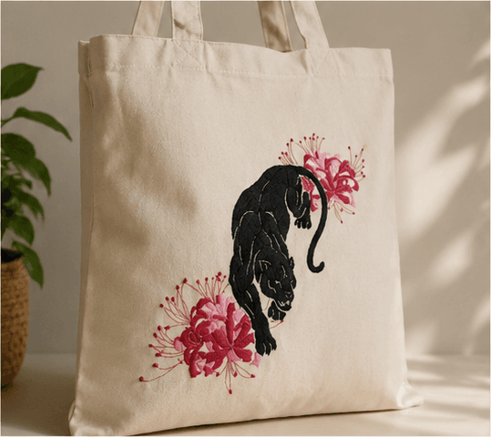 Black Panther Floral Tote