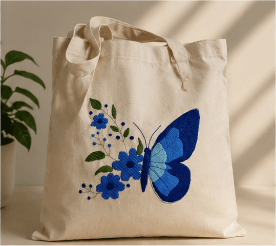 Blue Butterfly Tote