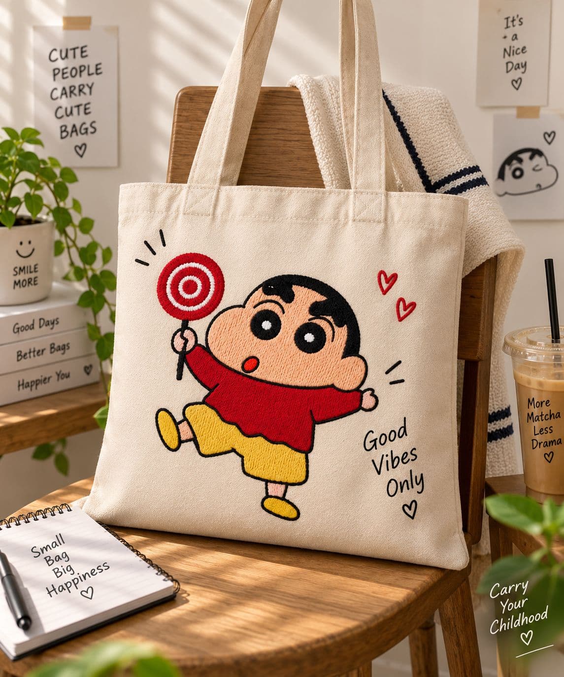 Shinchan Embroidery Tote